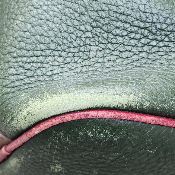 READ CONDITION Dooney & Bourke vintage Teton green leather drawstring tote bag - Picture 12 of 16